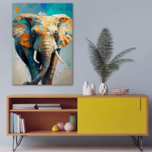 Éléphant Bleu et Jaune