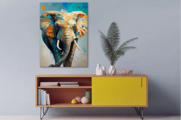 Éléphant Bleu et Jaune