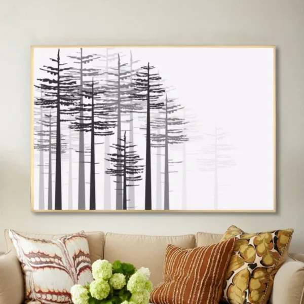 Forêt en noir et blanc