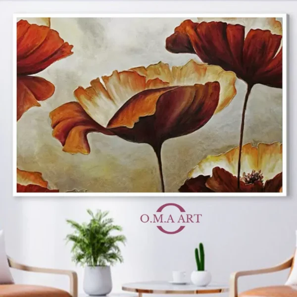 Grandes fleurs rouges--