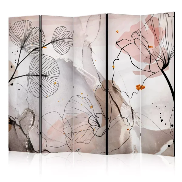 Paravent intérieur Contours de feuilles