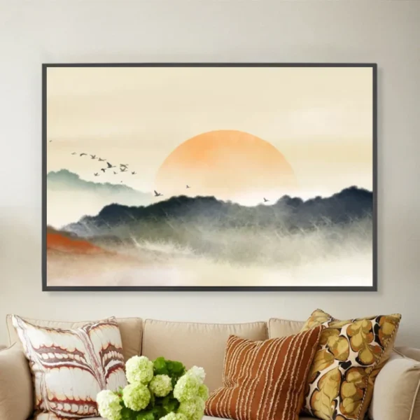 Soleil levant sur la brume--