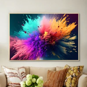 explosion de poudre multicolore